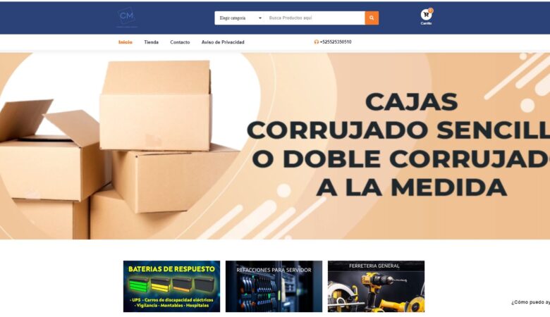 Tienda en linea para Comercializadora de productos