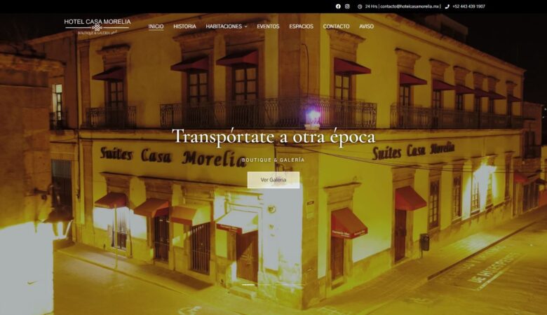 Sitio Web Hotel Casa Morelia