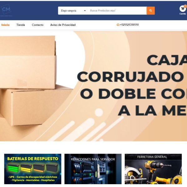 Tienda en linea para Comercializadora de productos